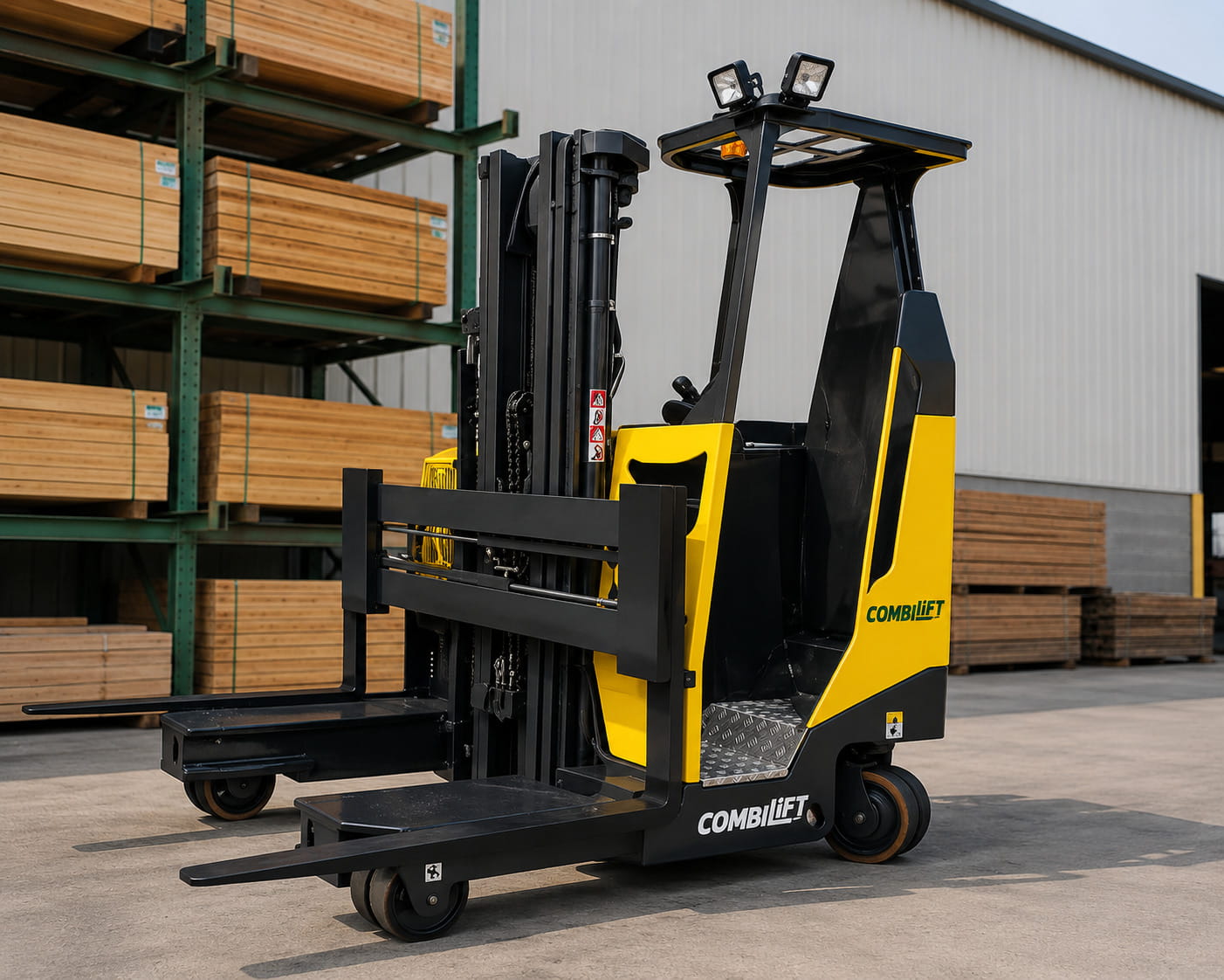 Montacargas Combilift para manejo de cargas largas